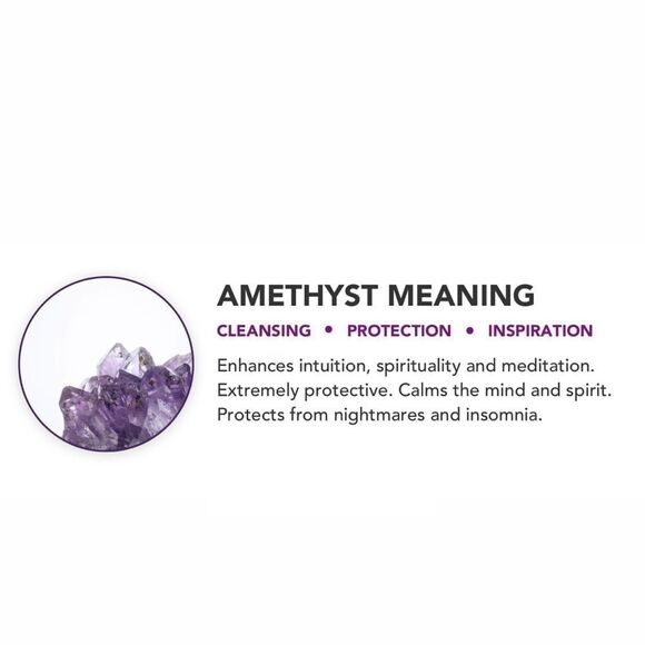 NWT Wool + Pepper Co. Amethyst Crystal & Gold Necklace - PROTECTION - Picture 2 of 6